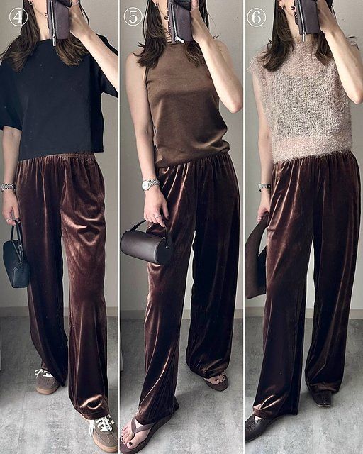 ユニクロのソフトベロアイージーパンツのコーデ2