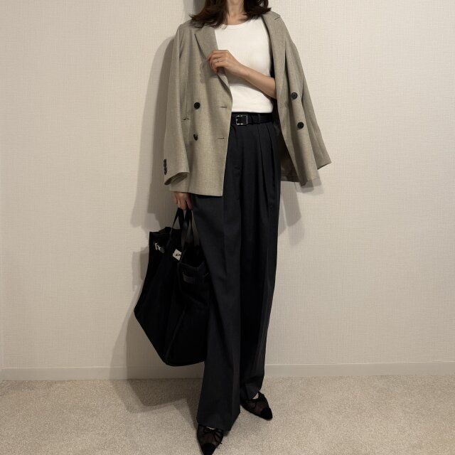 CREDONA ICHIGUN PANTS チャコールグレー OKコーデ③