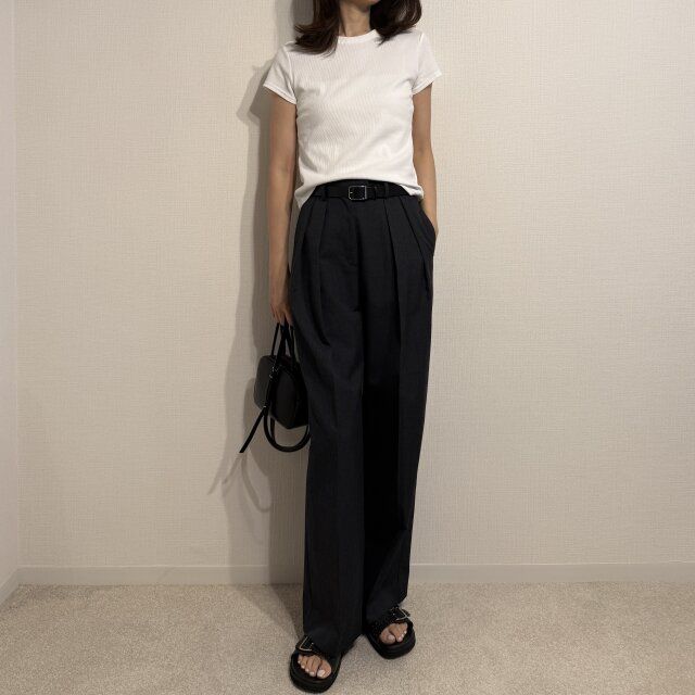 CREDONA ICHIGUN PANTS チャコールグレー OKコーデ①