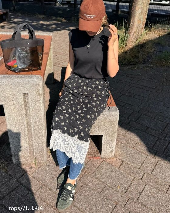 しまむら「花レーススカート」