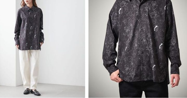 ユニセックスフェイスプリントシャツ「ヴィランズ」 着用イメージ