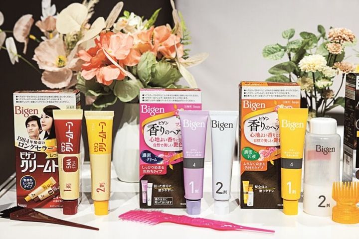 ビゲン 香りのヘアカラー展示の様子