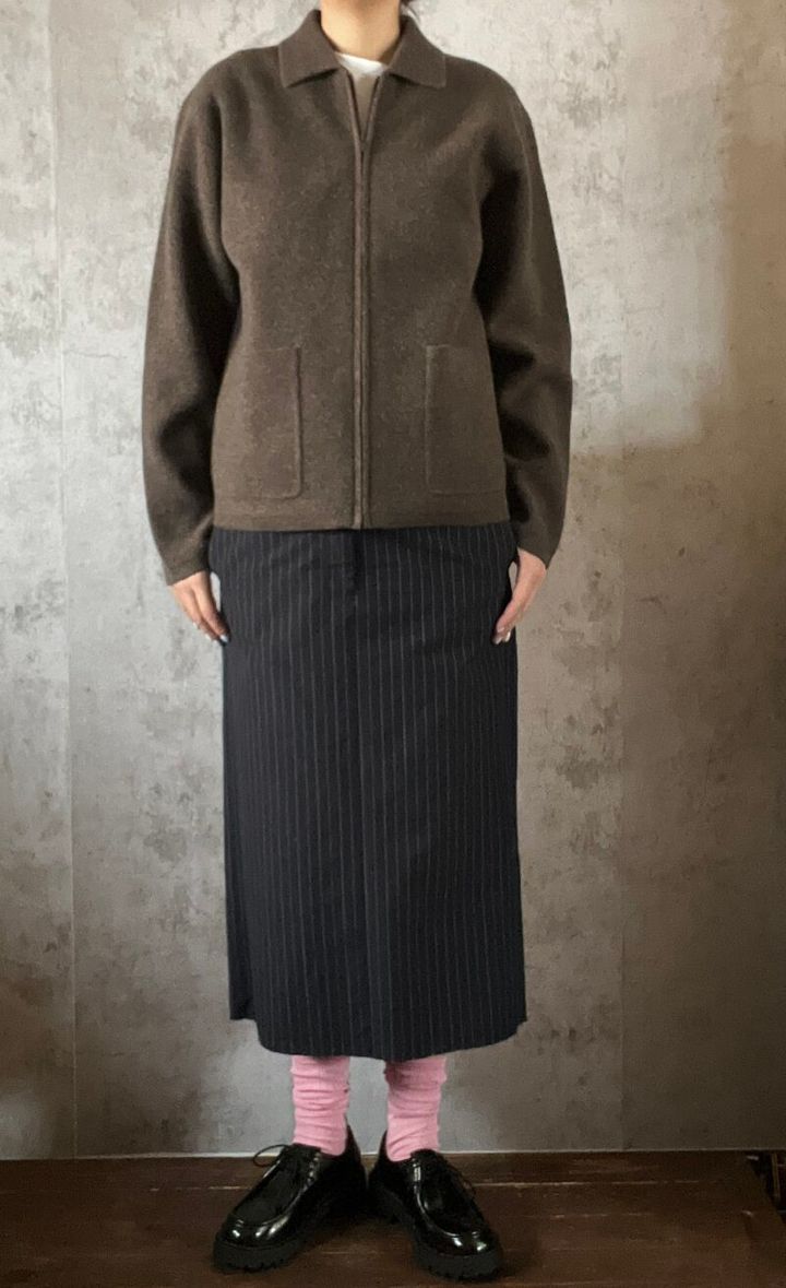 身長174㎝の筆者はMをチョイス。肌触りも心地よく、秋から初冬にかけてのアウターとしてかなり使えると思います！