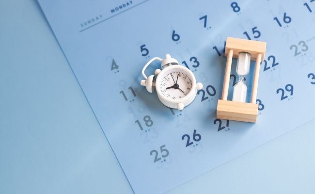 時計、砂時計、カレンダーイメージ