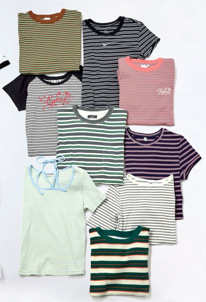 【ボーダーT】ストリート派の夏制服♡ Tシャツ100!!【81～89】