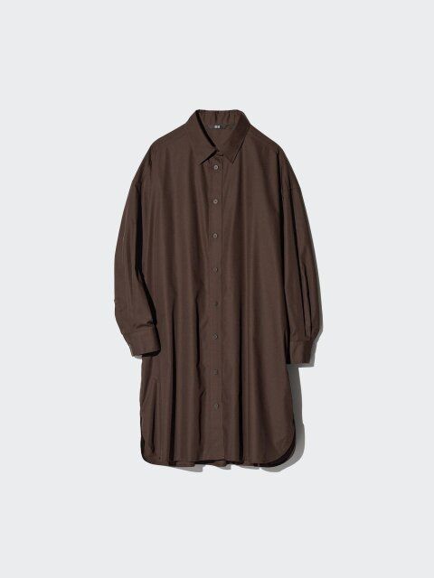 2025ユニクロ秋オーバーサイズシャツワンピース