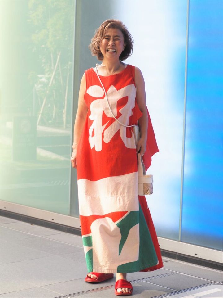 柿渋染め 大漁旗 ワンピース 古布リメイク 大漁旗リメイク 唐草模様 刺し子 柿渋染め 大漁旗 ワンピース 古布リメイク 大漁旗リメイク 唐草模様 刺し子