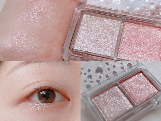 キャンメイク ラメマニア 02 ピンクプードル 手に付けて発色確認