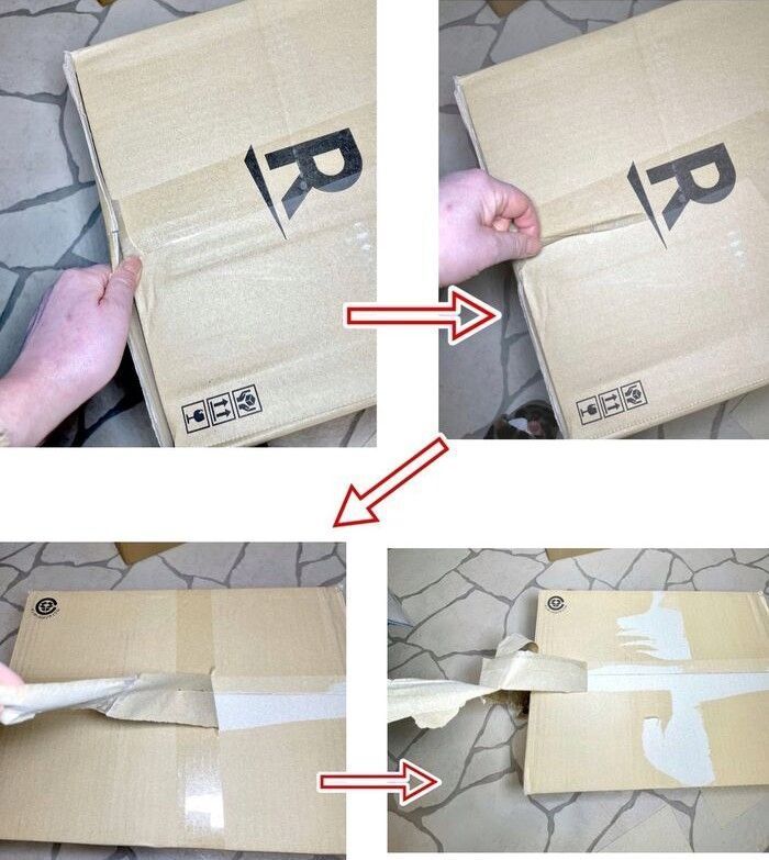 カッターもはさみも不要！「段ボール」を