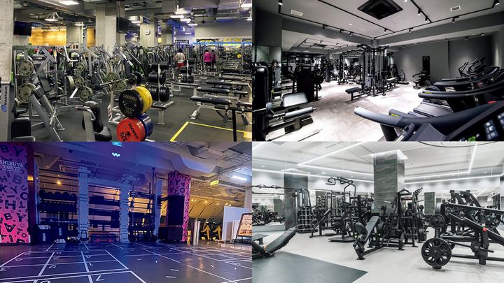 原宿〈GOLD'S GYM原宿ANNEX〉内観、渋谷〈TIP.X TOKYO渋谷〉内観、雑司が谷〈HERO GYM〉内観、表参道〈LÝFT GÝM〉内観