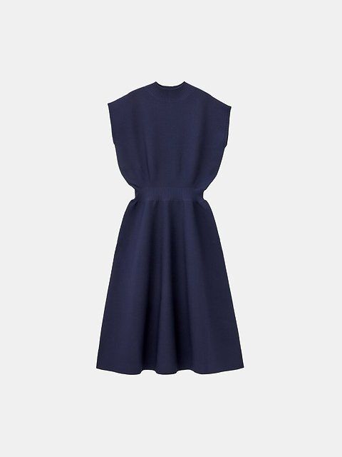 PLSTのホールガーメント（R）ボトルネックフレアワンピース