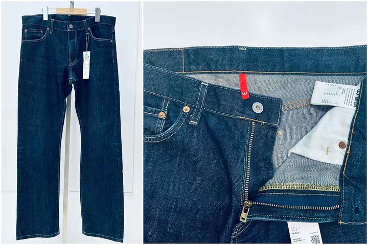 画像: オーセンティックなストレートシルエットや5ポケットデザインに加え、“UJ”オリジナルのフロントボタン、レザーパッチなど随所にこだわりが見られる「UJ」時代のデニムパンツ www.uniqlo.com
