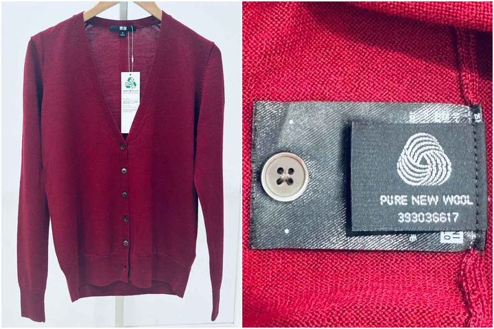 画像: 高品質・低価格で知られる『ユニクロ』のニットカーディガン。「UNIQLO 古着プロジェクト」なら￥1290で入手可能 www.uniqlo.com