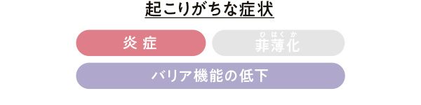 起こりがちな症状 炎症 バリア機能の低下