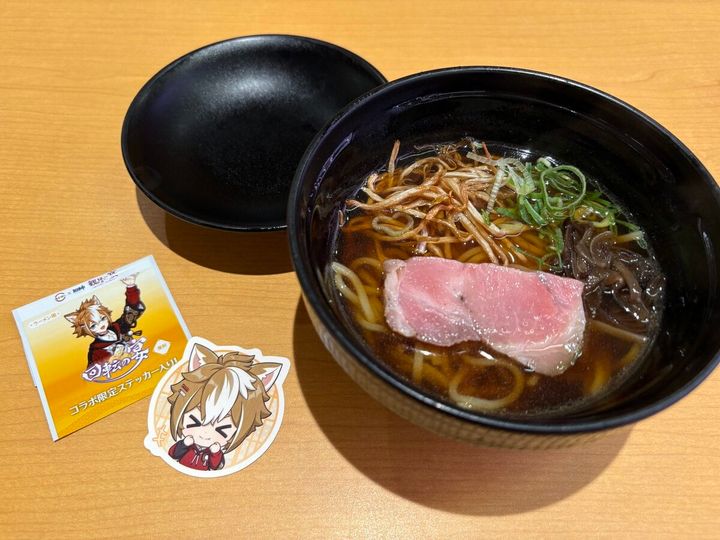 スシロー 観月の宴 原神コラボ限定ステッカー付き 復刻醤油ラーメン