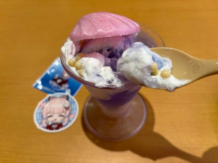 スシロー 観月の宴 原神コラボ限定ステッカー付き 復刻ソーダミルクパフェ