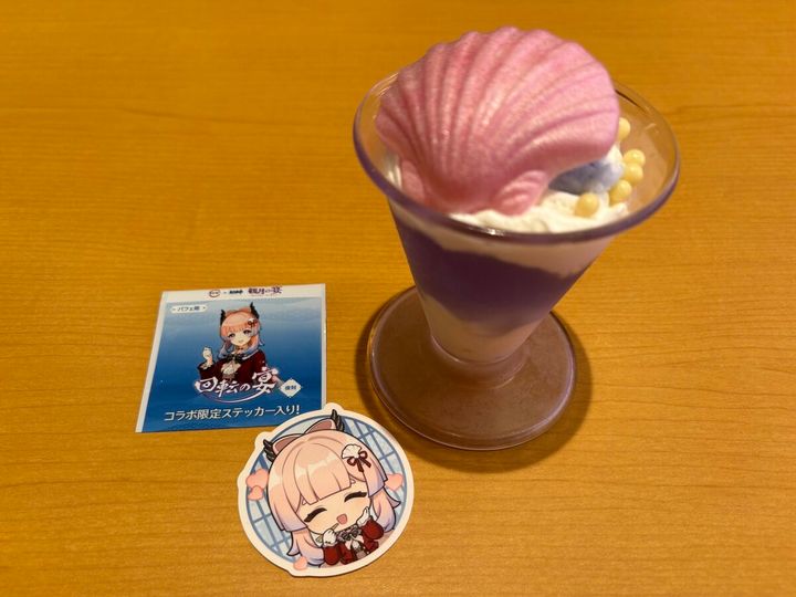 スシロー 観月の宴 原神コラボ限定ステッカー付き 復刻ソーダミルクパフェ