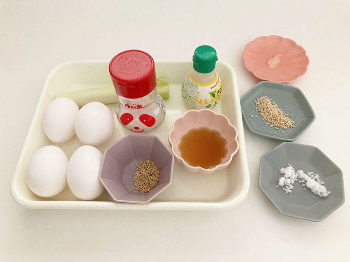 温泉卵のねぎ塩漬けの材料