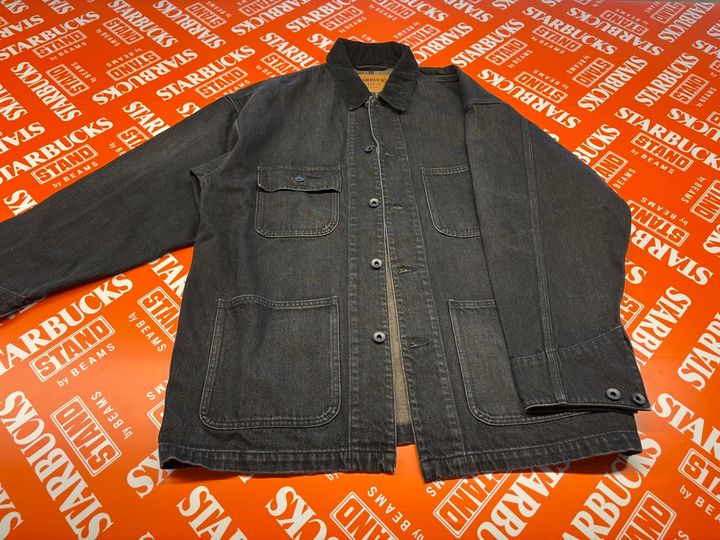 STARBUCKS STAND by BEAMS ブラックデニムカバーオール