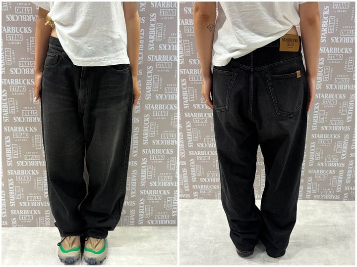 STARBUCKS STAND by BEAMS ブラックデニムパンツ