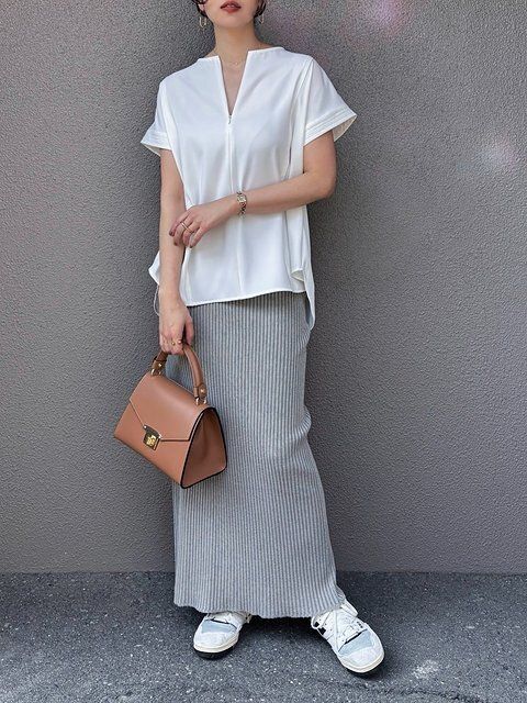 白ブラウスコーデ2