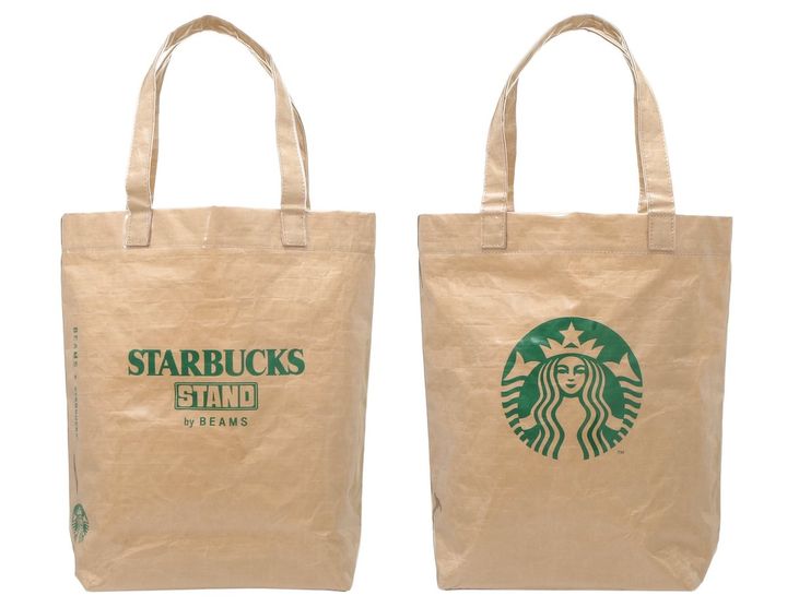 「STARBUCKS STAND by BEAMS LOGO PVC ショッパートート」1万1000円 サイズ：W37 × H36 × D10cm