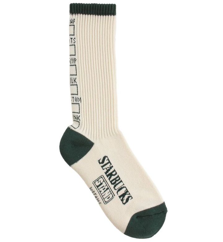 「STARBUCKS STAND by BEAMS DRINK-ID ソックス」3300円 サイズ：Sサイズ（靴のサイズ目安23~25cm）、Mサイズ（靴のサイズ目安 25~27cm）