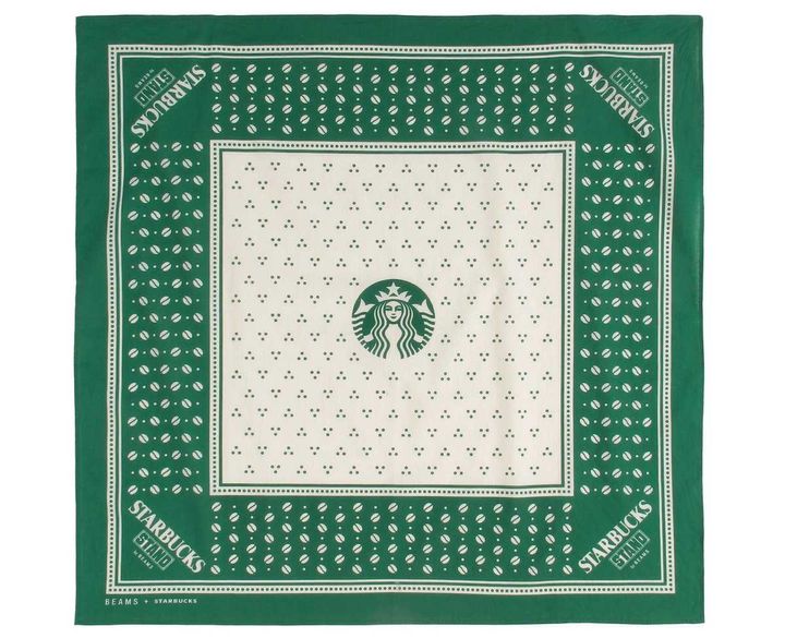 「STARBUCKS STAND by BEAMS バンダナ」2970円 サイズ：W53 × H53cm
