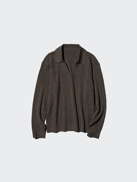 ユニクロのウォッシャブルニットリブポロセーター