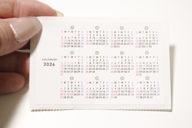 カレンダーシール年間タイプ12片 横向き