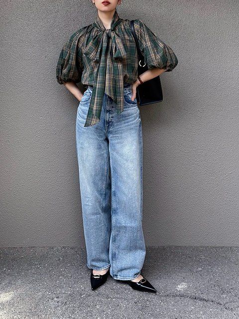 チェックシャツコーデ4