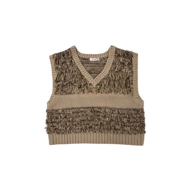 2025秋しまむら女性ループフリンジニットベスト
