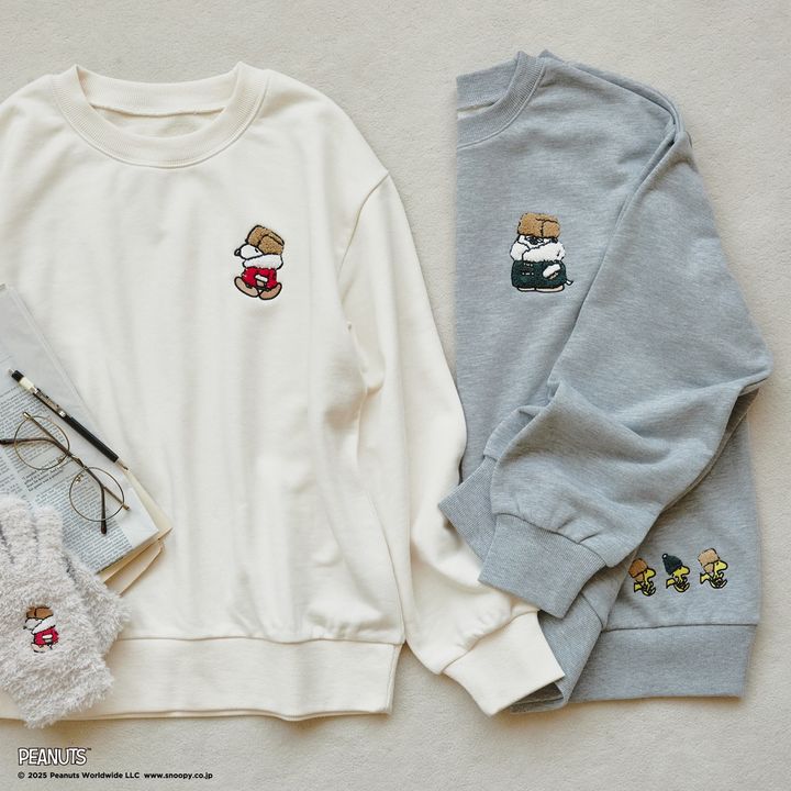 裏毛刺繍プルオーバー/グローブ