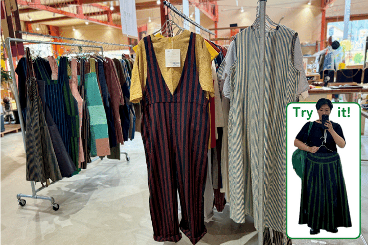 会津若松 ヒューマンハブ天寧寺倉庫 会津木綿 ウエア