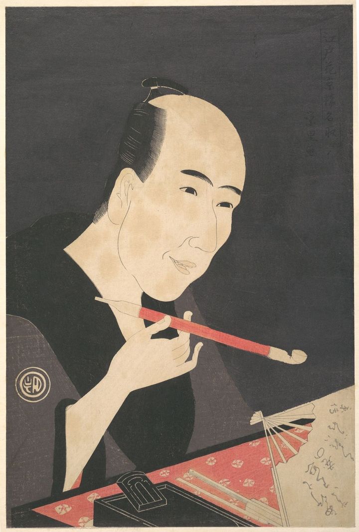 「江戸の花・京橋名取・山東京伝像」鳥橋斎栄里筆（18世紀）