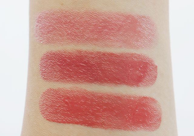 CANMAKE ラスターヴェールルージュ 3色 腕に付けて発色確認