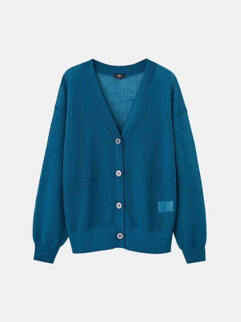 2025plst秋女性リヨセルウールブレンドシアーカーディガン