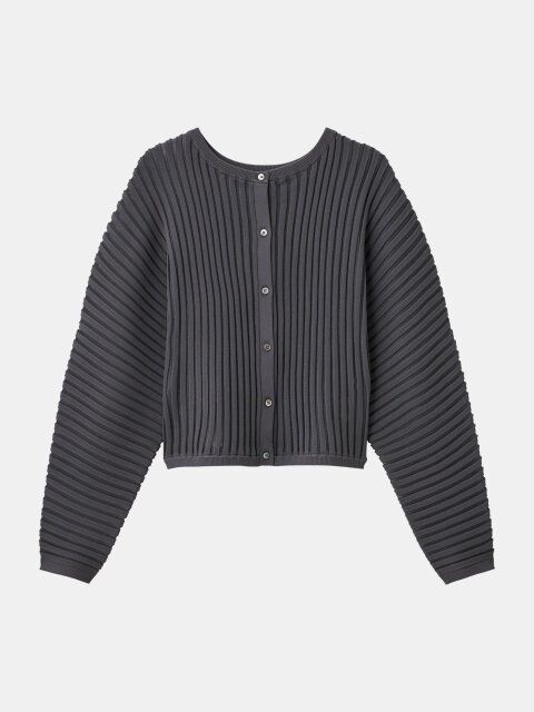 2025plst秋女性ホールガーメント（R）シアーコンビカーディガン