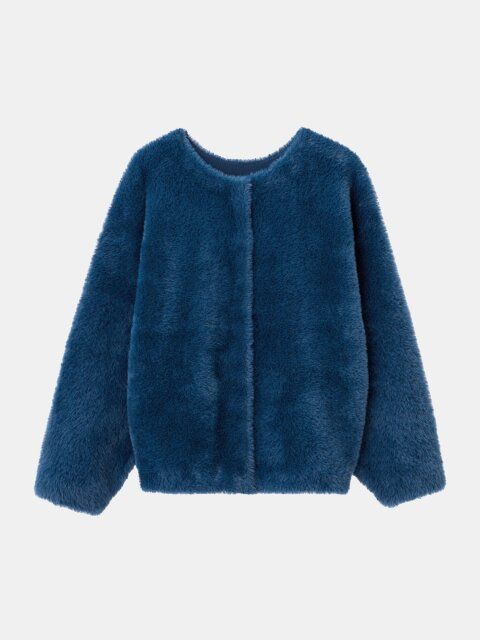 2025plst秋女性フェザーヤーン2WAYカーディガン