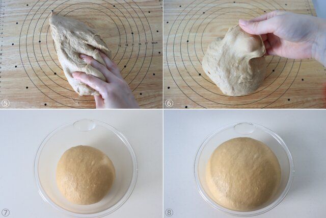 パン生地 ひたすらこねて丸くまとめ発酵