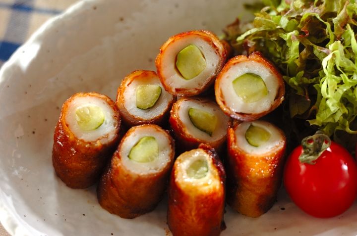 ちくわキュウリの肉巻き