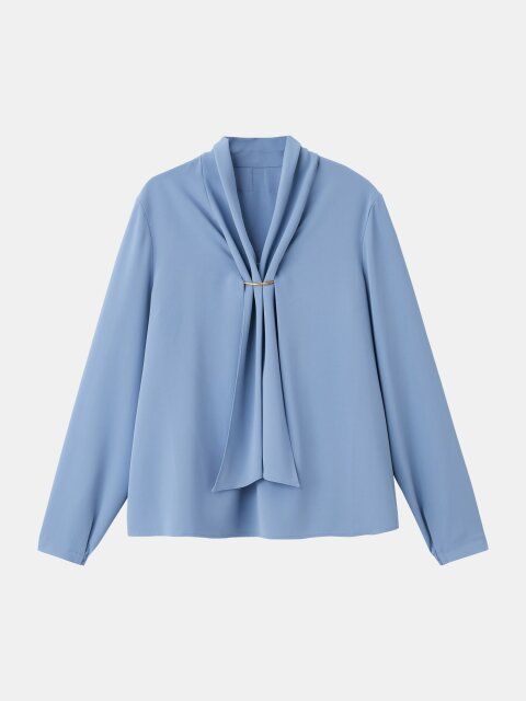 2025plst秋レディースUVカットメタルパーツブラウス