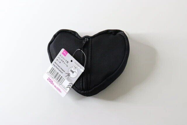 ダイソー ミニハート型バッグチャームポーチ 商品タグ