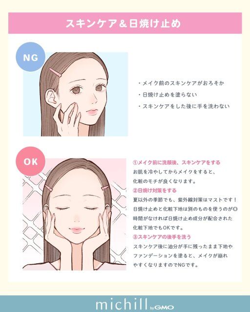 スキンケアと日焼け止めのNGとOK