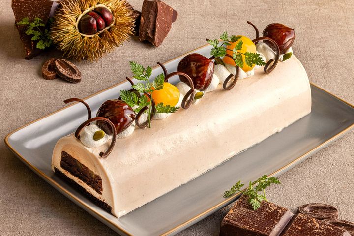 マロンとほうじ茶のムース