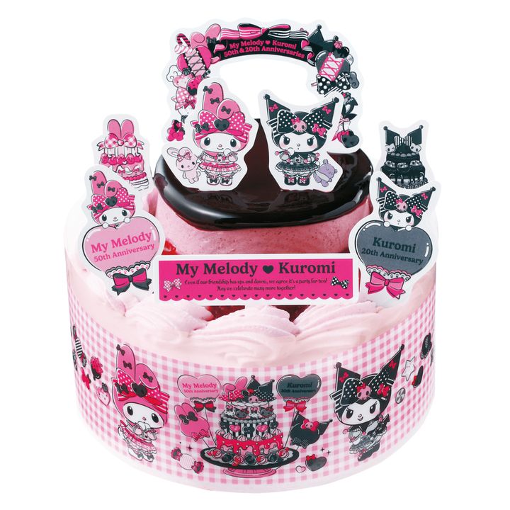 マイメロディ＆クロミ アニバーサリークリスマスケーキ（オリジナルピックシート、アクリルチャーム付き）