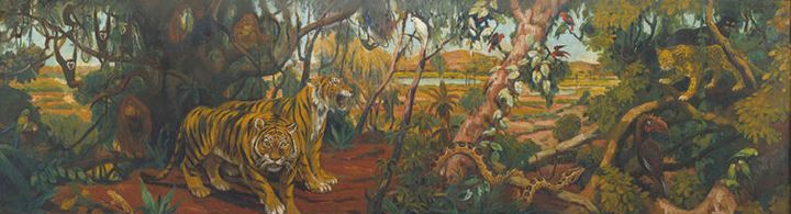 水谷清《東山動物園猛獣画廊壁画No.2》1948年