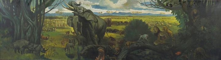 宮本三郎《東山動物園猛獣画廊壁画No.3》1948年