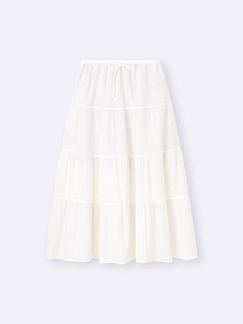 GU ティアードマキシスカート OFF WHITE
