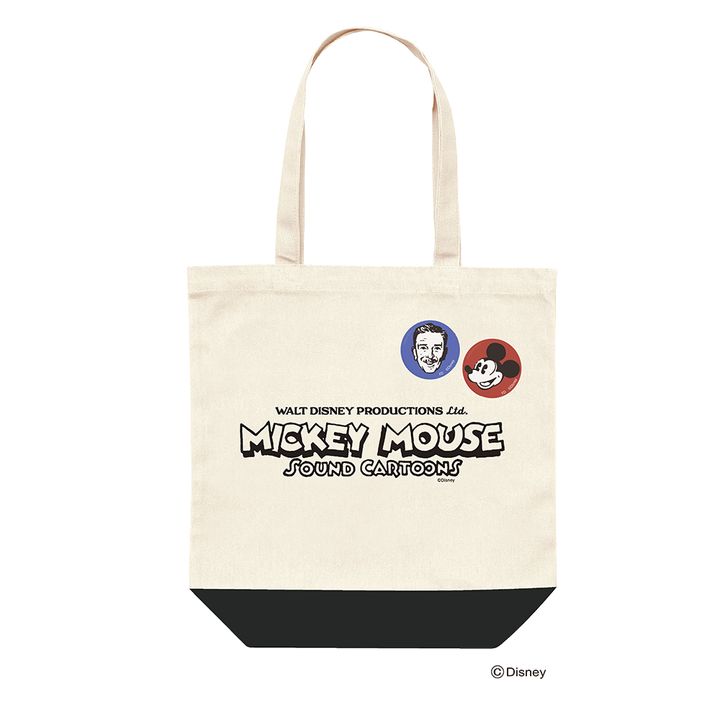 ミッキーマウス／トートバッグ 缶バッジ付き